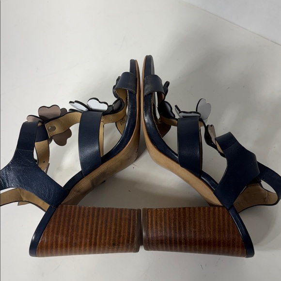 Michael Kors Blue Flower Petal stacked heel sandal Size 7 - Picture 6 of 10